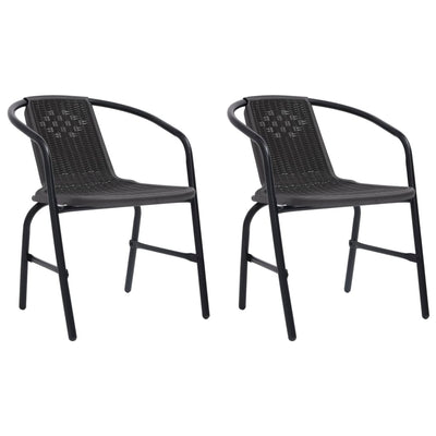 alt="Garden Chairs 2 pcs Plastic Rattan and Steel 110 kg""