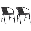 alt="Garden Chairs 2 pcs Plastic Rattan and Steel 110 kg""
