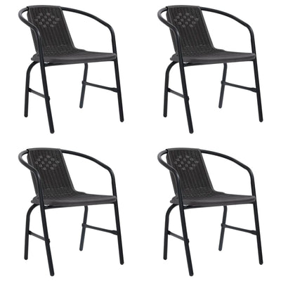 alt="Garden Chairs 4 pcs Plastic Rattan and Steel 110 kg"