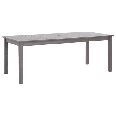 alt="Garden Table Grey Wash 200x90x74 cm Solid Acacia Wood"