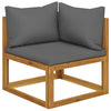 alt="Sectional Corner Sofa & Dark Grey Cushion Solid Acacia Wood"