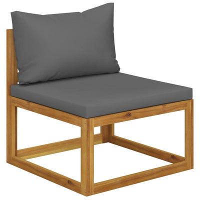 alt="Sectional Middle Sofa & Dark Grey Cushion Solid Acacia Wood"