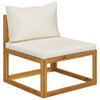 alt="Sectional Middle Sofa & Cream White Cushion Solid Acacia Wood"