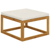 alt="Footrest with Cream White Cushion Solid Acacia Wood"