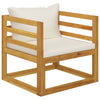 alt="Garden Chair with Cream Cushions Solid Acacia Wood"