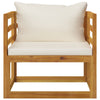 Garden Chair with Cream Cushions Solid Acacia Wood
