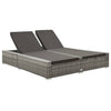 alt="Double Sun Lounger Poly Rattan Grey"
