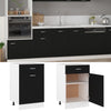 Drawer Bottom Cabinet Black 50x46x81.5 cm Chipboard