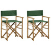 alt="Folding Director's Chairs 2 pcs Green Bamboo and Fabric"