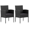 alt="Garden Chairs 2 pcs Poly Rattan Black"