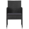 Garden Chairs 2 pcs Poly Rattan Black