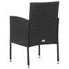 Garden Chairs 2 pcs Poly Rattan Black