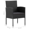 Garden Chairs 2 pcs Poly Rattan Black