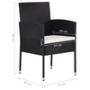 Garden Chairs 4 pcs Poly Rattan Black