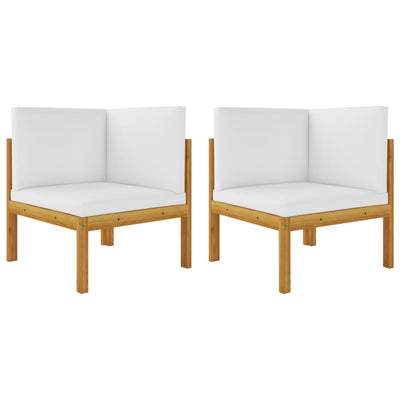 alt="Garden Corner Sofas 2 pcs with Cushions Solid Acacia Wood"