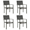 alt="Garden Chairs 4 pcs Textilene and Steel Black and Anthracite"