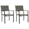 alt="Garden Chairs 2 pcs Textilene and Steel Grey and Anthracite"