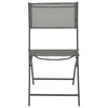Folding Outdoor Chairs 4 pcs Grey Steel and Textilene