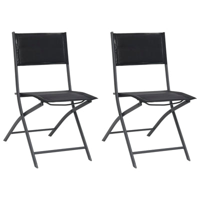 alt="Folding Outdoor Chairs 2 pcs Steel and Textilene"