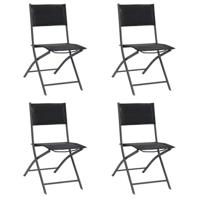 alt="Folding Outdoor Chairs 4 pcs Steel and Textilene"