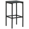 Bar Stools with Cushions 2 pcs Black Poly Rattan