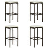 alt="Bar Stools with Cushions 4 pcs Brown Poly Rattan"