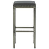 Bar Stools with Cushions 4 pcs Grey Poly Rattan