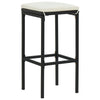 Bar Stools with Cushions 6 pcs Black Poly Rattan