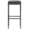 Bar Stools with Cushions 6 pcs Grey Poly Rattan