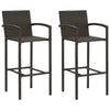 alt="Bar Stools 2 pcs Brown Poly Rattan"