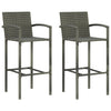 alt="Bar Stools 2 pcs Grey Poly Rattan"