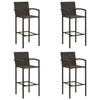alt="Bar Stools 4 pcs Brown Poly Rattan"
