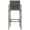 Bar Stools 4 pcs Grey Poly Rattan