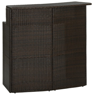 alt="Garden Bar Table Brown 120x55x110 cm Poly Rattan"