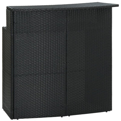 alt="Garden Bar Table Black 120x55x110 cm Poly Rattan"