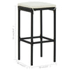 3 Piece Bar Set Poly Rattan Black