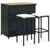 alt="3 Piece Bar Set Poly Rattan Black"