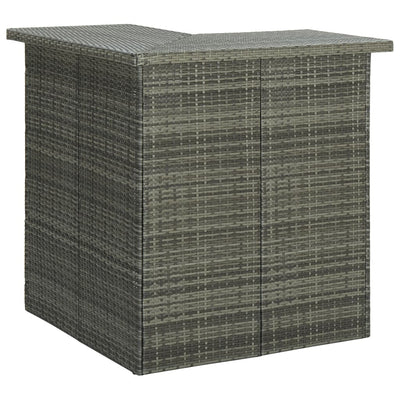 alt="Corner Bar Table Grey 100x50x105 cm Poly Rattan"