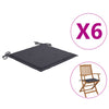 Garden Chair Cushions 6 pcs Anthracite 40x40x3 cm Fabric