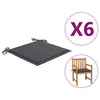 alt="Garden Chair Cushions 6 pcs Anthracite 50x50x3 cm Fabric"