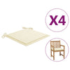 alt="Garden Chair Cushions 4 pcs Cream 50x50x3 cm Fabric"