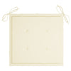Garden Chair Cushions 4 pcs Cream 50x50x3 cm Fabric