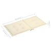 Garden Chair Cushions 6 pcs Cream 100x50x3 cm