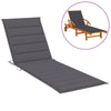 Sun Lounger Cushion Anthracite 200x50x3 cm Fabric