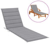 Sun Lounger Cushion Grey 200x50x3 cm Fabric