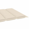 Sun Lounger Cushion Cream 200x50x3 cm Fabric