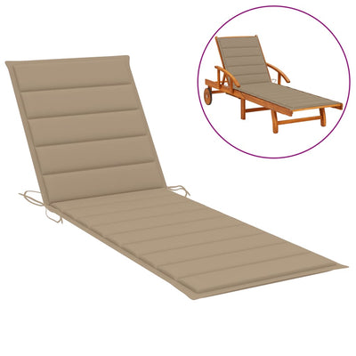 Sun Lounger Cushion Beige 200x50x3 cm Fabric