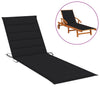 Sun Lounger Cushion Black 200x50x3 cm Fabric