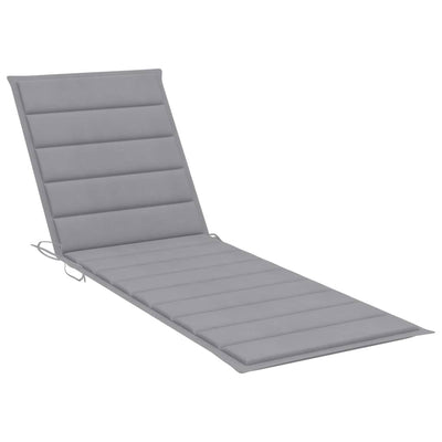 Sun Lounger Cushion Grey 200x60x3 cm Fabric