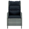 Reclining Garden Chair with Footstool Poly Rattan Light Grey